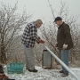 2005 March Herbert DF7DJ and Hartmut DK9DN erected the new mast for microwave dishes close to the hut.